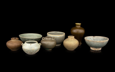 Eight Chinese Monochrome Glazed Porcelain Wares