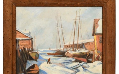 Emile Albert Gruppe (American, 1896-1978), "Winter - Gloucester, Mass"