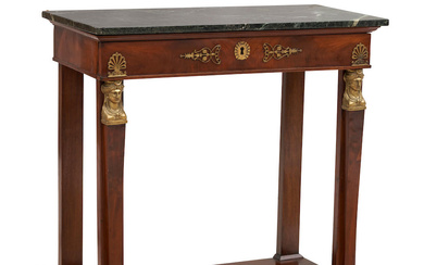 Empire Mahogany Marble-top Console Table, France, c. 1800-1810.