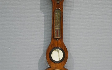 (-), Engelse banjobarometer in eiken behuizing, voorzien van...