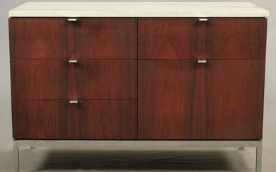 FLORENCE KNOLL ROSEWOOD & MARBLE TOP CABINET