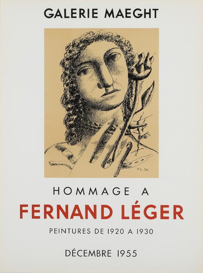 NOT SOLD. Fernand Léger, after: Exhibition poster, 1955. Signed in the print F.L. 30. Lithographic poster. Sheet size 63 x 47 cm. Unframed. – Bruun Rasmussen Auctioneers of Fine Art