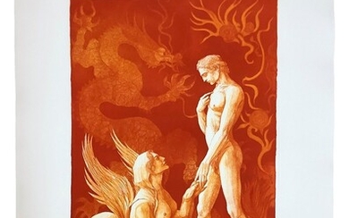 Figure mythologique d'Alberto Abate "Edipica". Pda 100x70 cm