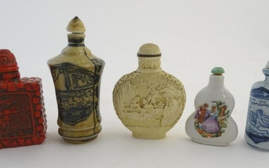 Five assorted 20thC Oriental snuff bottles of varying