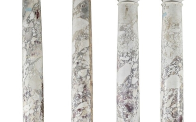 Four Italian breccia seravezza marble columns, 20th century