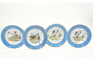 Four Paris Porcelain Rim Soup Plates.