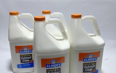 Four bottles marked Elmer's Glue