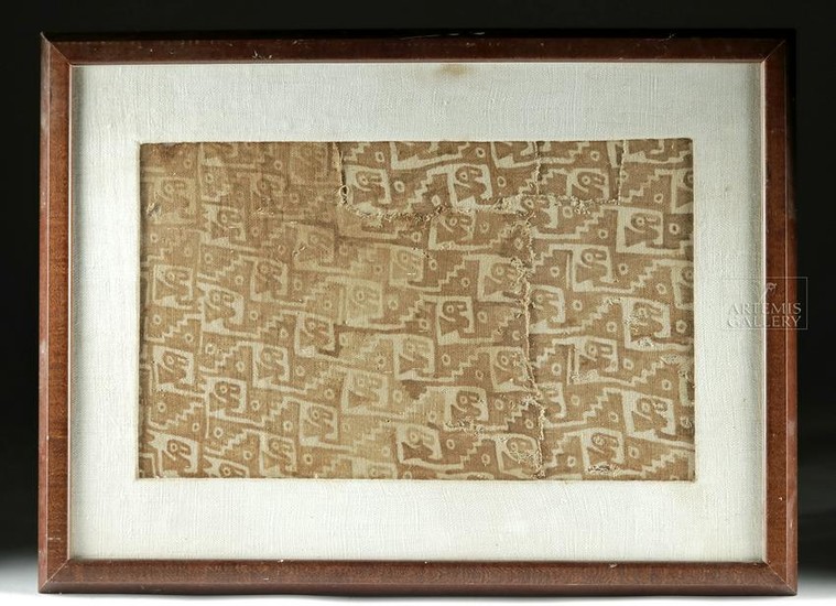 Framed Chancay Textile Fragments w/ Birds
