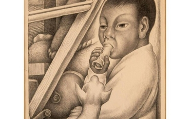 Framed Diego Rivera (1886-1957) Lithograph, Child With