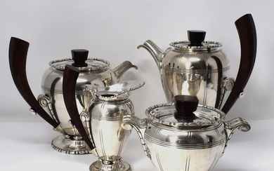 French Art Deco 4-piece tea & coffee set by Durousseau & Raynaud