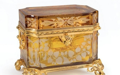 French Gilt Bronze-Mounted Glass Perfume Coffer