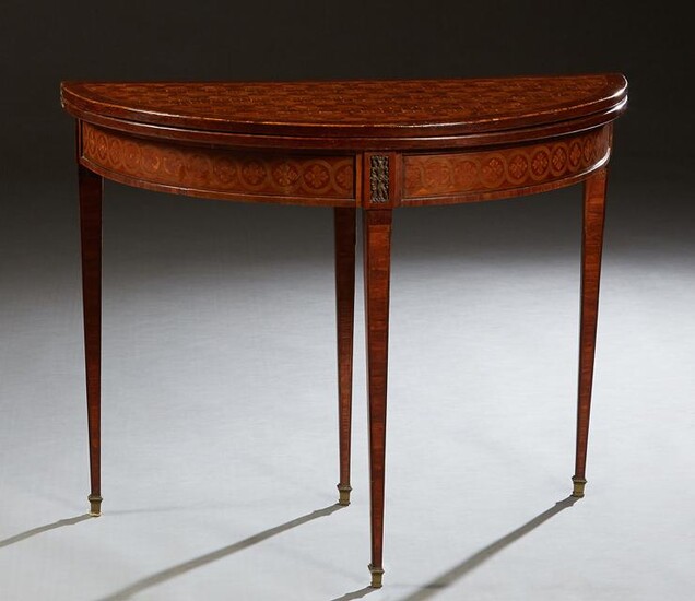 French Inlaid Mahogany Louis XVI Style Games Table