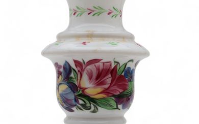 French vase in enamelled opal glass, 19th Century.