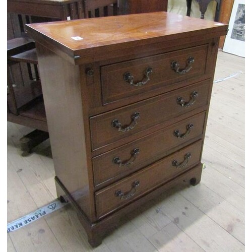 GEORGIAN STYLE MAHOGANY BACHELORS CHEST WITH FOLD OVER TABLE...