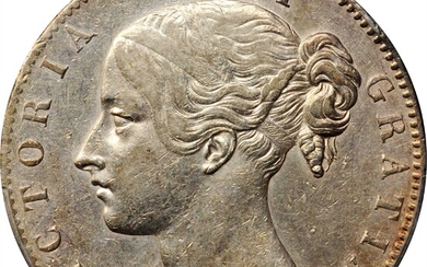 GREAT BRITAIN. Crown, 1847. London Mint. Victoria. PCGS EF-45.