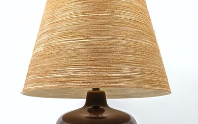 GUNNAR LOTTE BOSTLUND Table Lamp. Brown High Glazed Pot