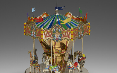 Gene Moore for Tiffany & Co., Sterling silver and enamel carousel
