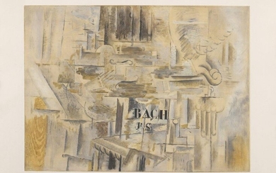 Georges BRAQUE (1882-1963), "Tribute to J.-S. Bach", colour...