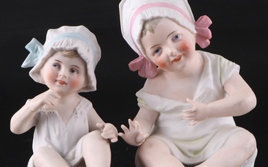 German Style Bisque "Piano Baby" Figurines