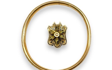 Gold-Filled Vintage Bangle Hallmarked "Austin & Stone" & "Slide" for Necklace/Bracelet in Gold