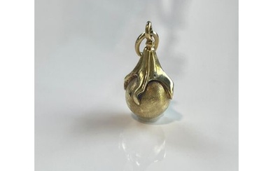 Gold pendant Claws on a Ball, 14K Yellow Gold