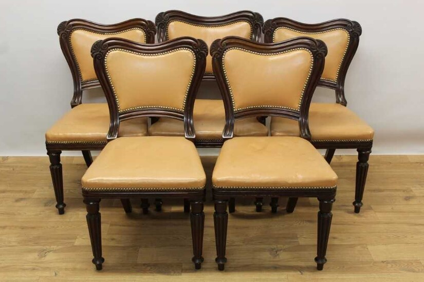 Good quality set of ten George IV mahogany dining chairs in the manner of Gillows