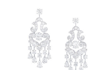Graff: Pair of Diamond 'Chandelier' Pendent Earrings