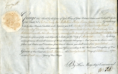 Great Britain King George III 1760 (27 Oct.) military appointment given at court at Saville Hou...