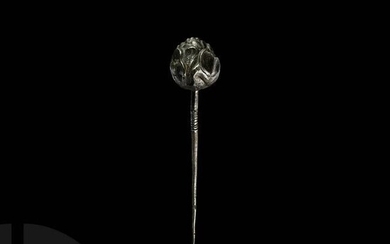 Greek Hair Pin with Floral Head