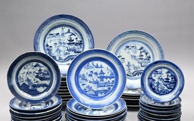 Group Chinese Export Canton Porcelain Bowls,Plates