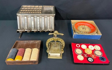 Group Of Antique Gambling Related Items