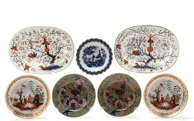 Group of Seven English China Platters & Plates