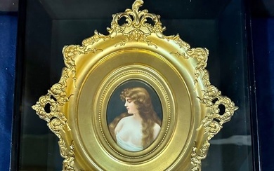 Hand Painted German Porcelain Plaque by Asti
