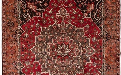 Hand-knotted Bakhtiar Red Wool Rug 10'0" x 12'7"