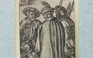 Hans Sebald Beham (1500-1550), 'Three Soldiers and a Dog' (ca. 1540 of later)