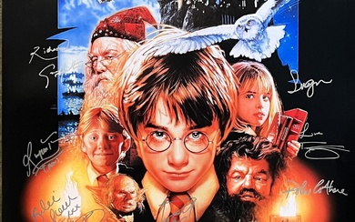 Harry Potter Sorcerer's Stone cast signed movie poster