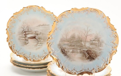 Hobbyist Hand-Painted Limoges Porcelain Dessert Plates