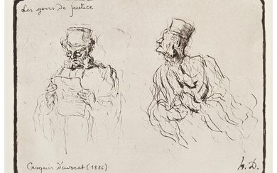 Honoré Daumier (1808-1879), Croquis D'avocats, from Les Gens du Justice