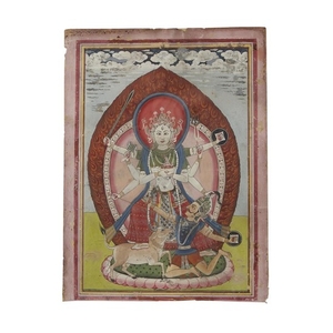 INDIAN SCHOOL A pair of Indian miniatures depicting fearsome...