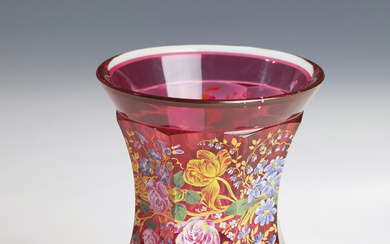 Important footcup New World or Schreiberhau, ca. 1840 Colourless glass with gold...