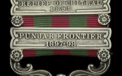 India General Service 1895-1902, 2 clasps, Relief of Chitral 1895, Punjab Frontier...
