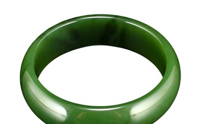 Inside Diameter 58 MM Chinese Green Hetian Jade Bracelet w Certificate
