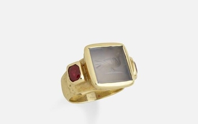 Intaglio and ruby ring