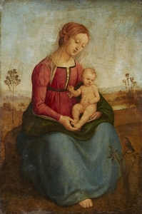 Italian School, presumably early 16th century, The Virgin and Child in a Landscape