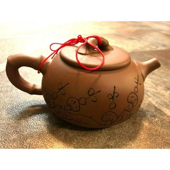 Japanese Yixing Clay Teapot, Mushrooms