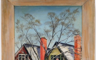 Jean Leopold New York Winter Neighborhood Painting