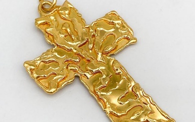 Jean Mahie 22k Yellow Gold Cross Pendant