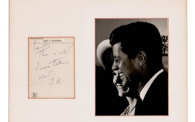John F. Kennedy Autographed Note on Personalized Stationary