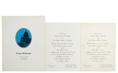 John F. Kennedy: Texas Welcome Dinner Invitations and