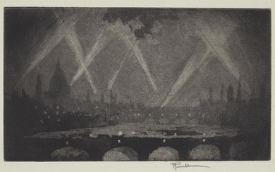 Joseph Pennell (1857-1926); Song of the Search Lights (London in War Time), pl. 36, from Etchers...